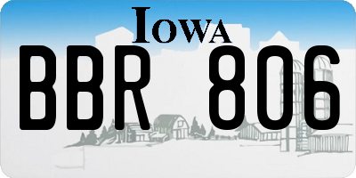 IA license plate BBR806
