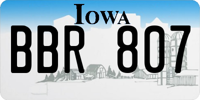 IA license plate BBR807