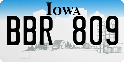 IA license plate BBR809