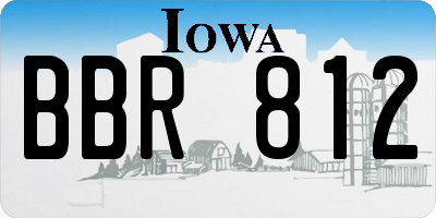 IA license plate BBR812