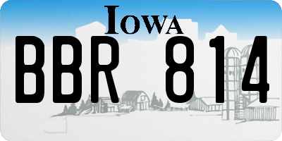 IA license plate BBR814