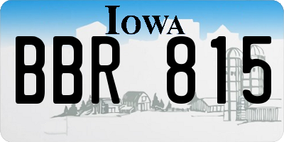 IA license plate BBR815
