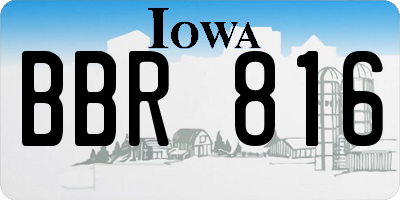 IA license plate BBR816