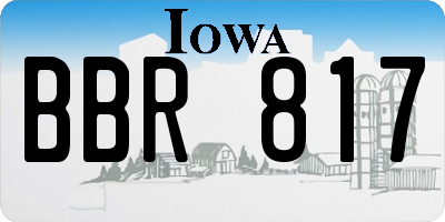 IA license plate BBR817