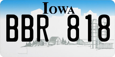 IA license plate BBR818