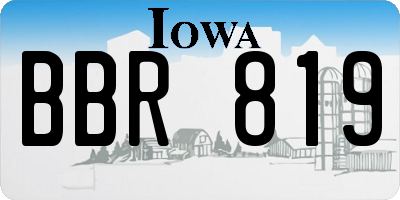 IA license plate BBR819
