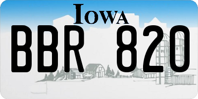 IA license plate BBR820