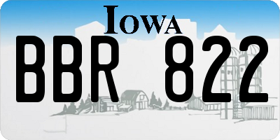 IA license plate BBR822