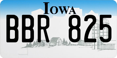 IA license plate BBR825