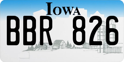 IA license plate BBR826