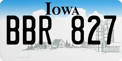 IA license plate BBR827
