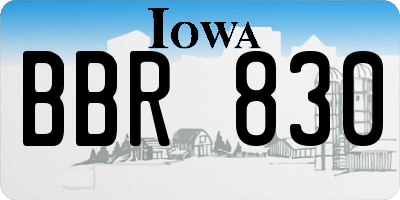 IA license plate BBR830