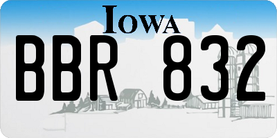 IA license plate BBR832
