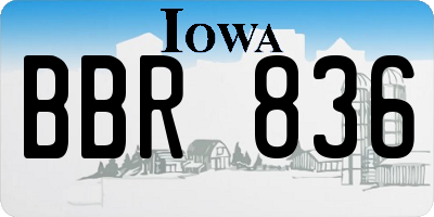 IA license plate BBR836