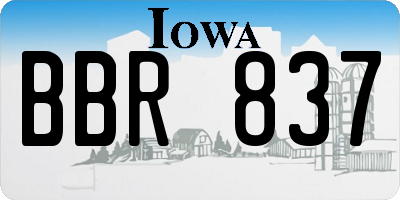 IA license plate BBR837