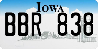 IA license plate BBR838