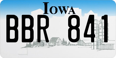 IA license plate BBR841