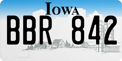 IA license plate BBR842