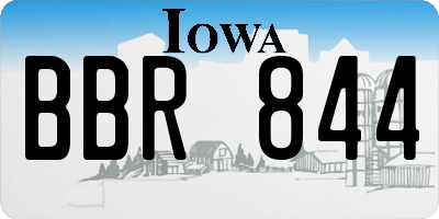 IA license plate BBR844