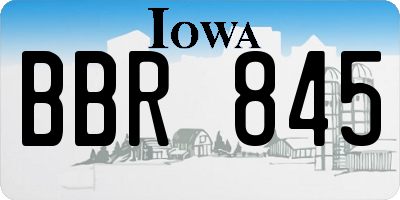 IA license plate BBR845
