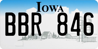 IA license plate BBR846