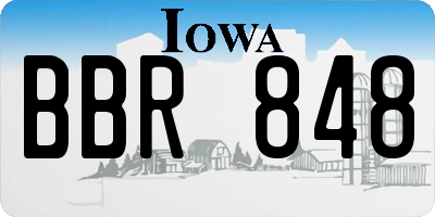 IA license plate BBR848