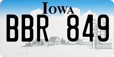 IA license plate BBR849