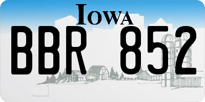 IA license plate BBR852