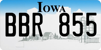 IA license plate BBR855