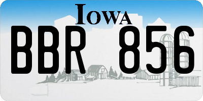 IA license plate BBR856