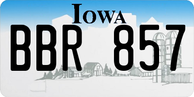 IA license plate BBR857