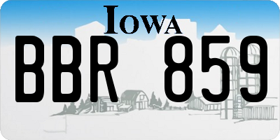 IA license plate BBR859