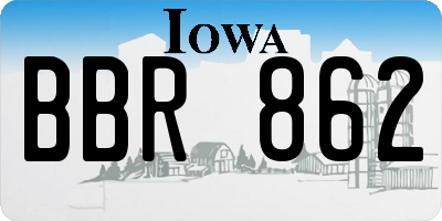 IA license plate BBR862