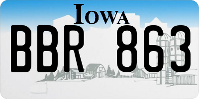 IA license plate BBR863