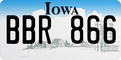 IA license plate BBR866
