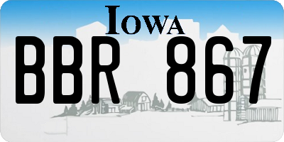 IA license plate BBR867