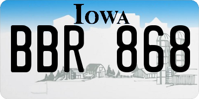 IA license plate BBR868