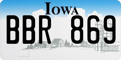 IA license plate BBR869