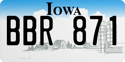 IA license plate BBR871