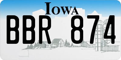 IA license plate BBR874