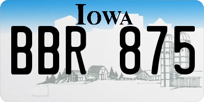 IA license plate BBR875