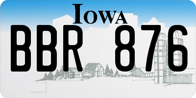 IA license plate BBR876