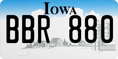 IA license plate BBR880
