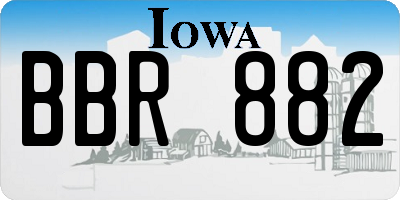 IA license plate BBR882