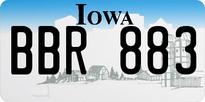 IA license plate BBR883