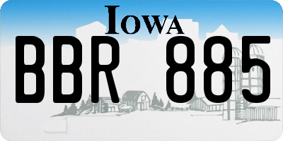 IA license plate BBR885