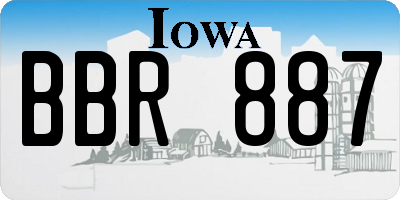 IA license plate BBR887