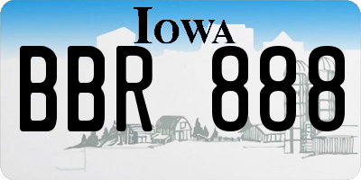 IA license plate BBR888