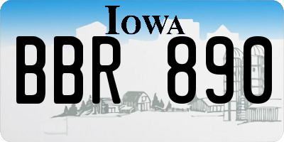 IA license plate BBR890