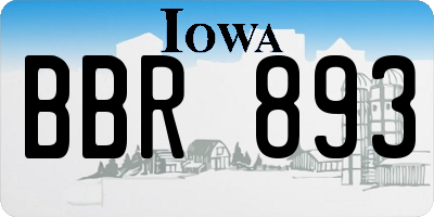 IA license plate BBR893